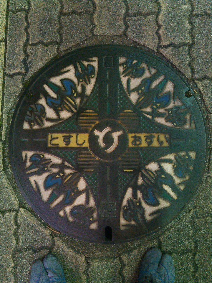 No.116 市章、鳥栖ジャンクションと花菖蒲(the city emblem, Tosu h