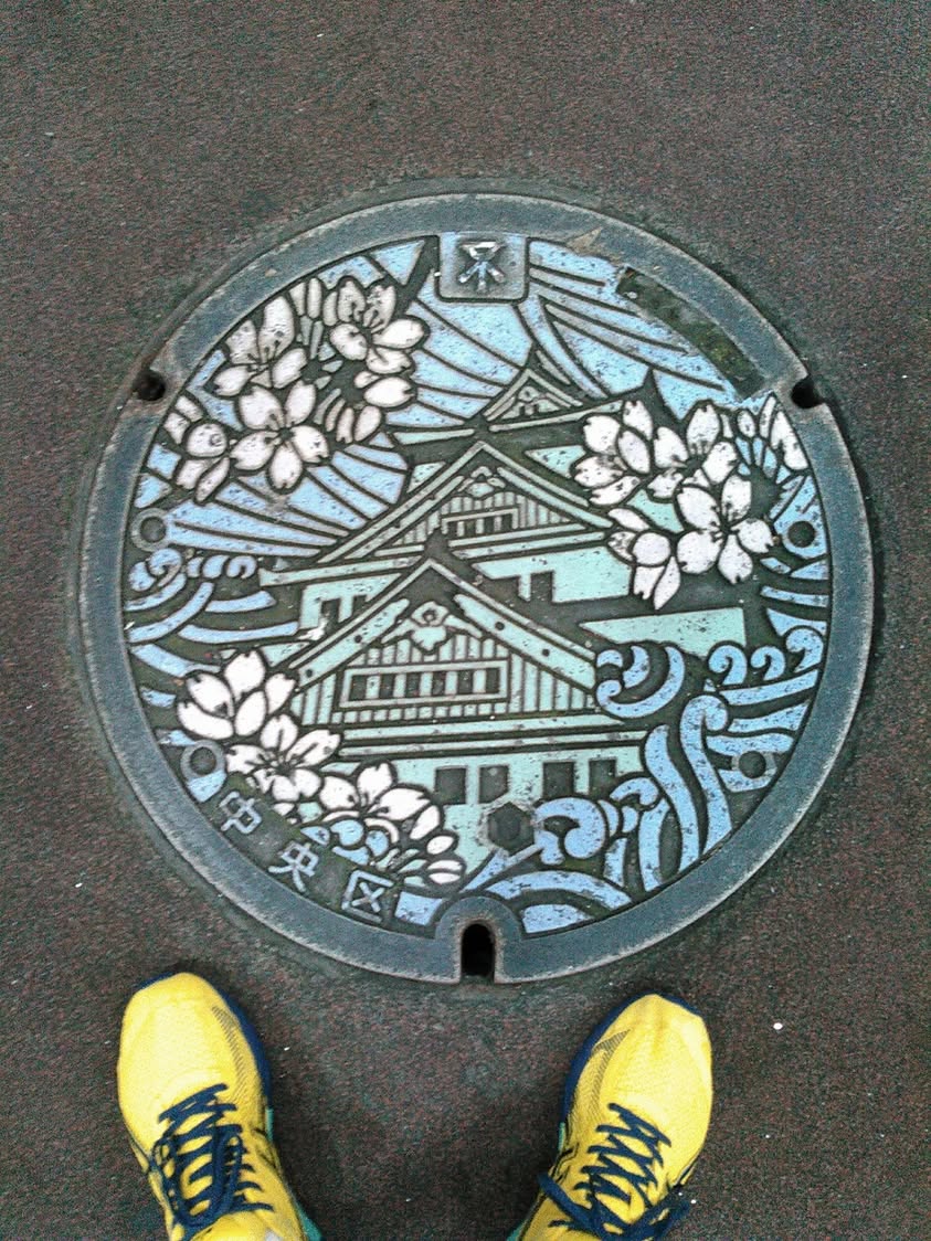 No.139 大阪城、さくらと水流(Osaka castle, cherry blossoms